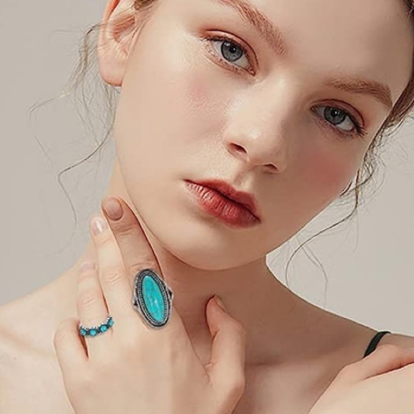 Large Turquoise Sterling Ring - Picture 6 of 6